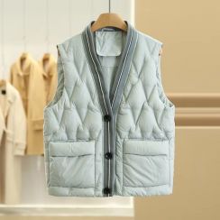 5Pcs Womens V Neck Duck Down Vest 