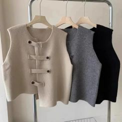 3Pcs Womens Vintage Irregular Vest