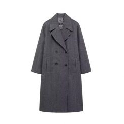 Winter Womens Lapel Double Breasted Long Coat