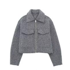 22Pcs Fashion Retro Short Tweed Jacket