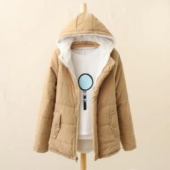 2Pcs Fall and Winter Hooded Casual Cotton Jacket