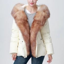 Cotton Padded Womens Jacket With Fur Collar