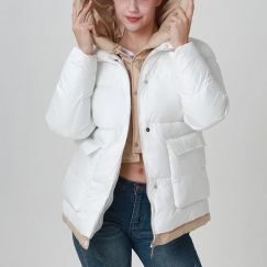 Winter Fake Two Piece Womens Cotton Coat